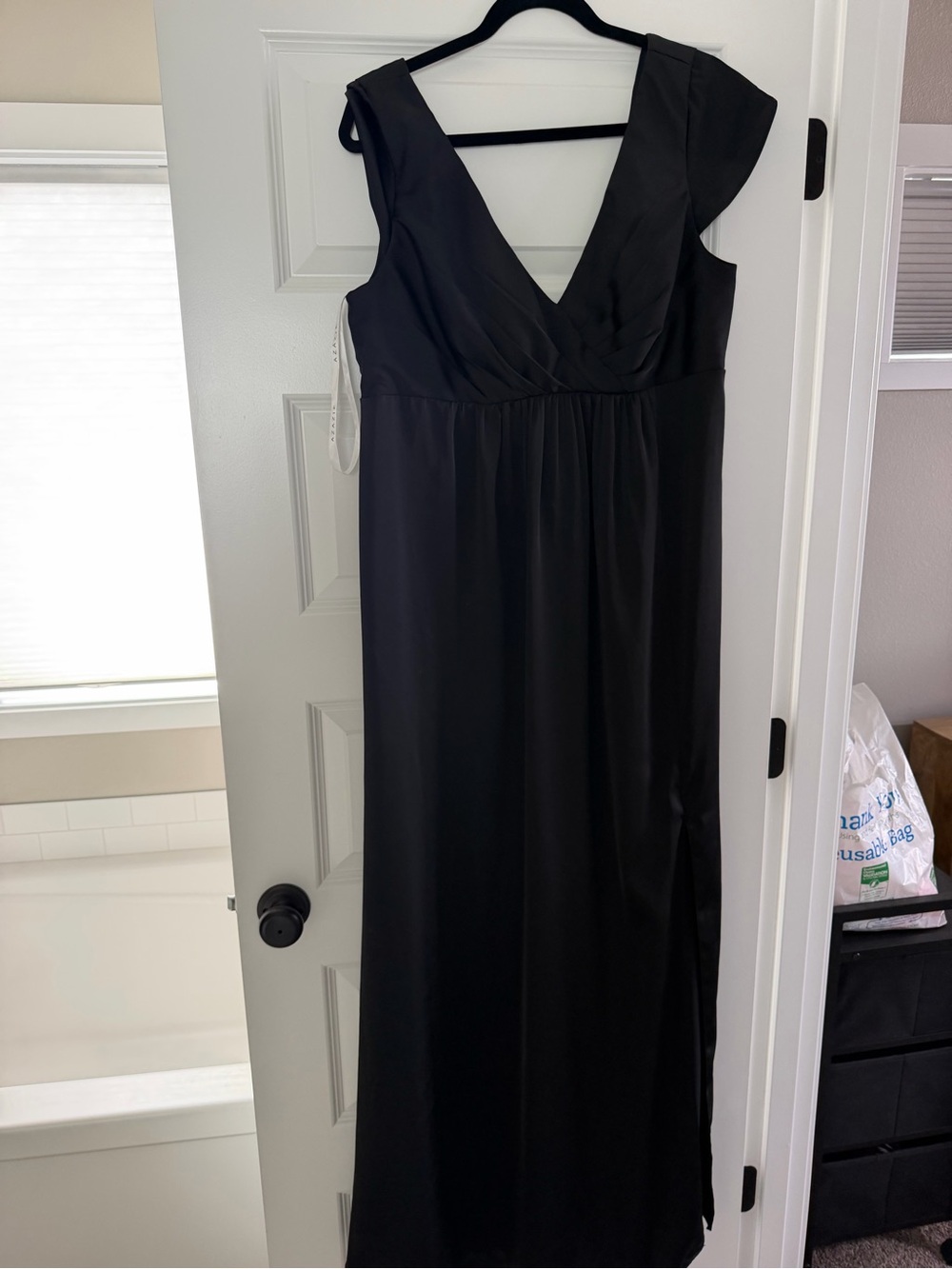 Azazie Black V-Neck Maxi Dress